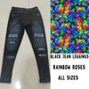 LEGGING JEAN RUN-RAINBOW ROSES (ACTIVE BACK POCKETS)