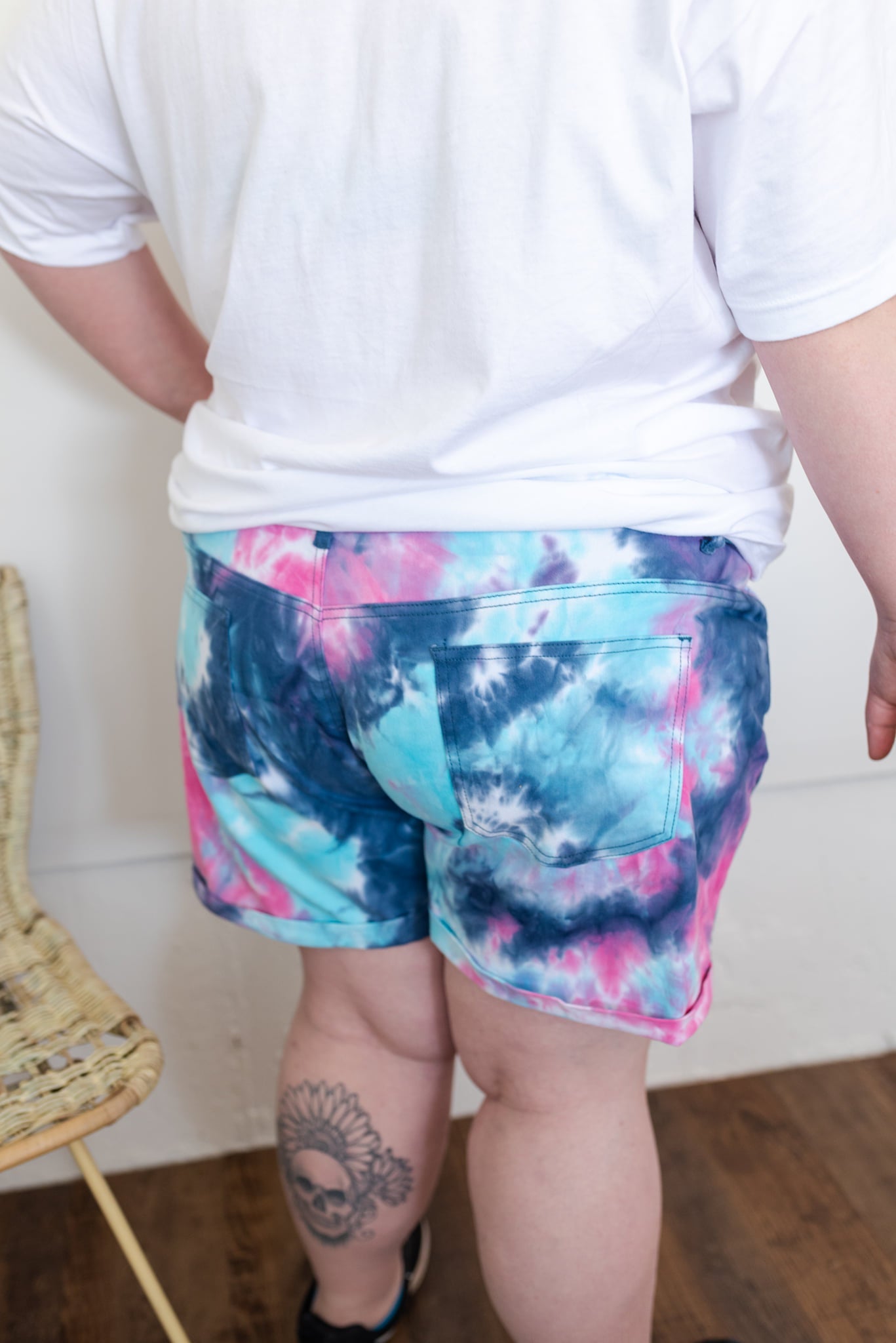 TIE DYE JEAN SHORTS