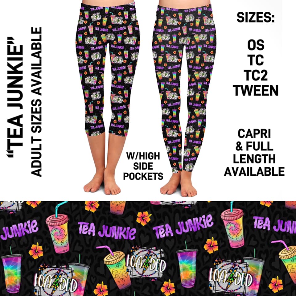 RTS - Tea Junkie Leggings with Pockets