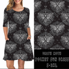Load image into Gallery viewer, 3/4 SLEEVE POCKET DRESS- DEATH MOTH