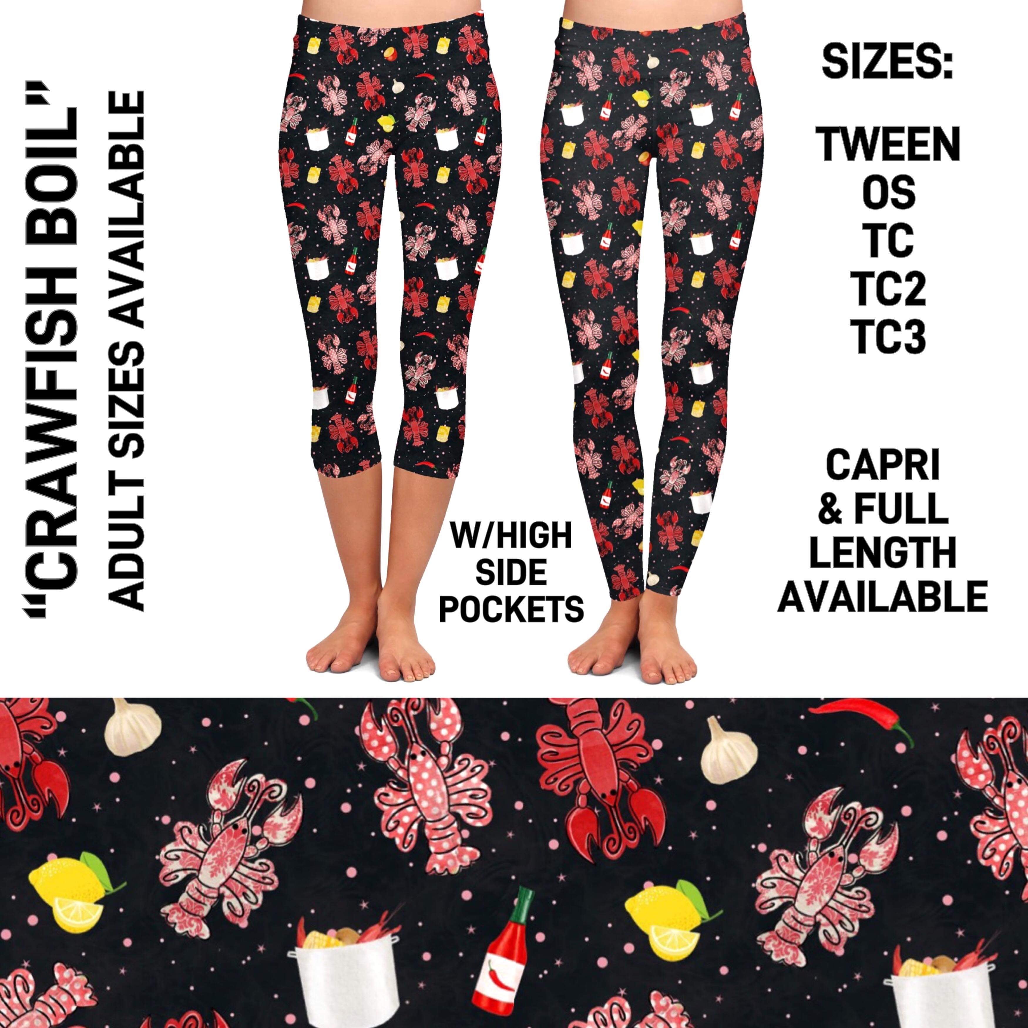 RTS - Crawfish Boil Leggings with High Side Pockets