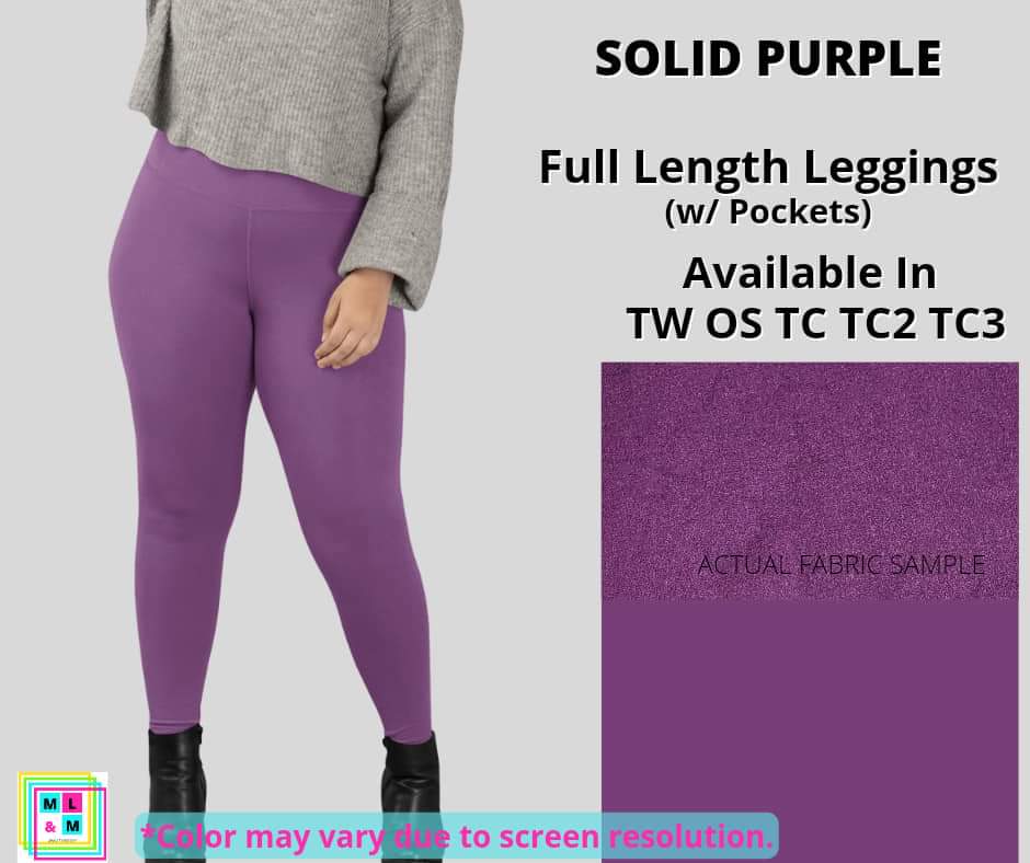 Solid Purple Full Length w/ Pockets