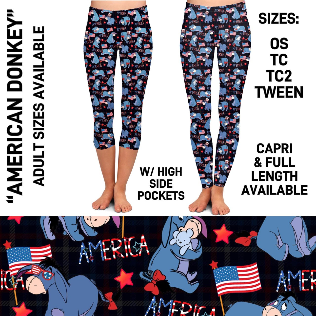 RTS - American Donkey Leggings with Pockets