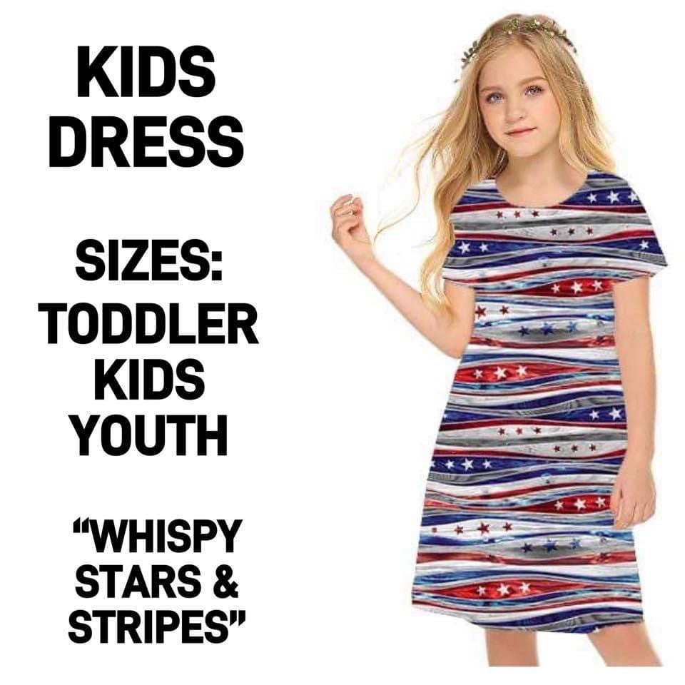 RTS - Whispy Stars & Stripes Girls Dress