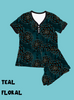 Load image into Gallery viewer, SHORTS PJ RUN- TEAL FLORAL